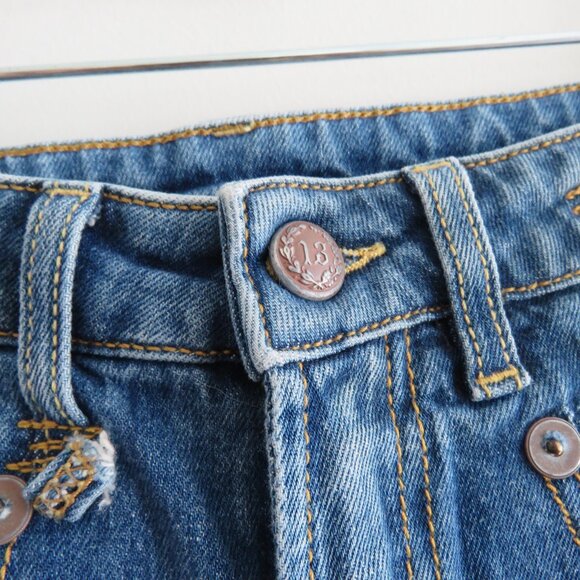 R13 Boy Skinny Jeans in Emerson Blue Wash Raw Hem - Size 24 - Picture 5 of 14